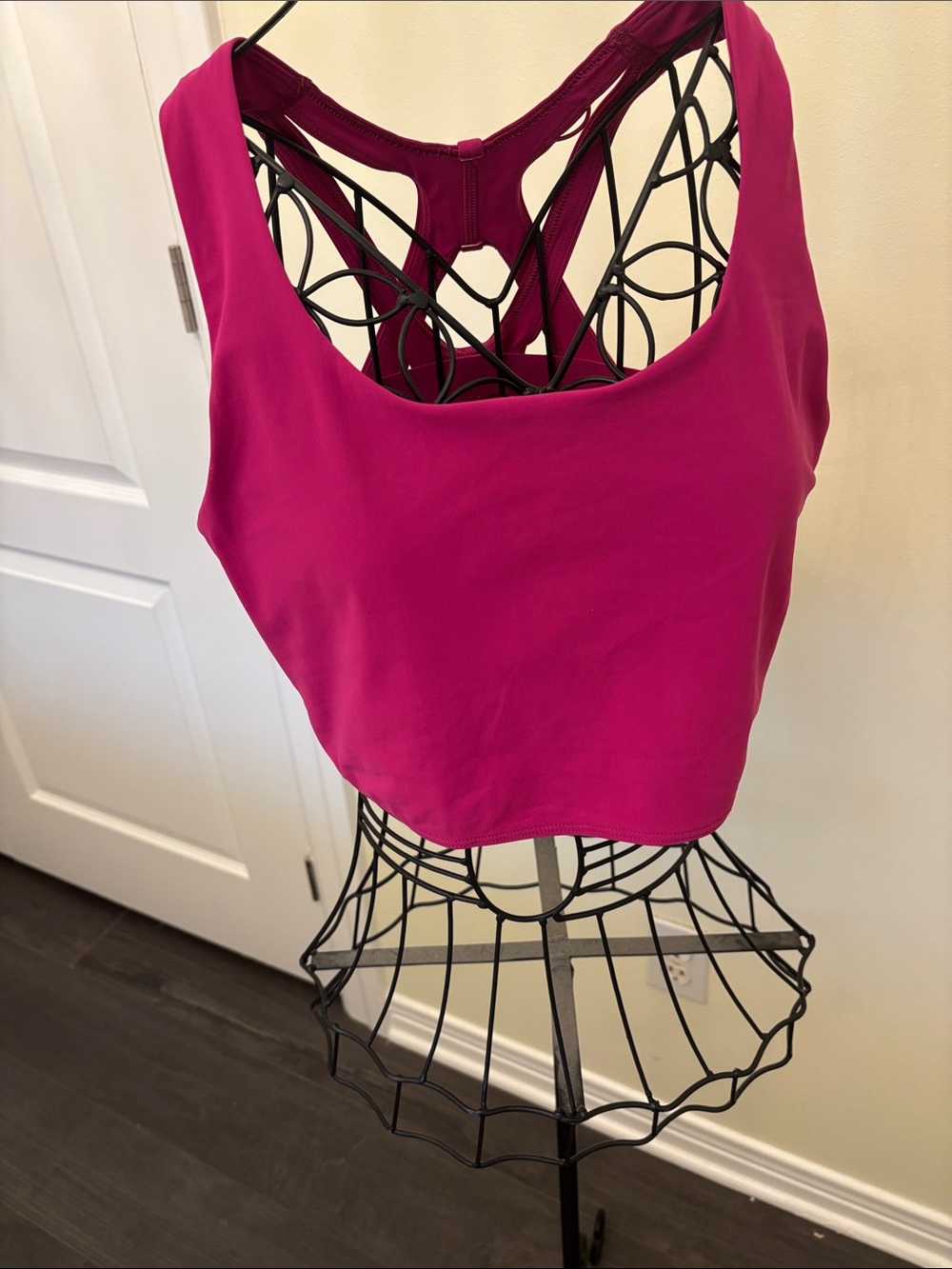 Magenta Long Bra with Strappy Back